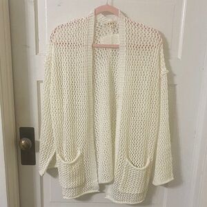 NEW POL Cream Open Knit Cardigan